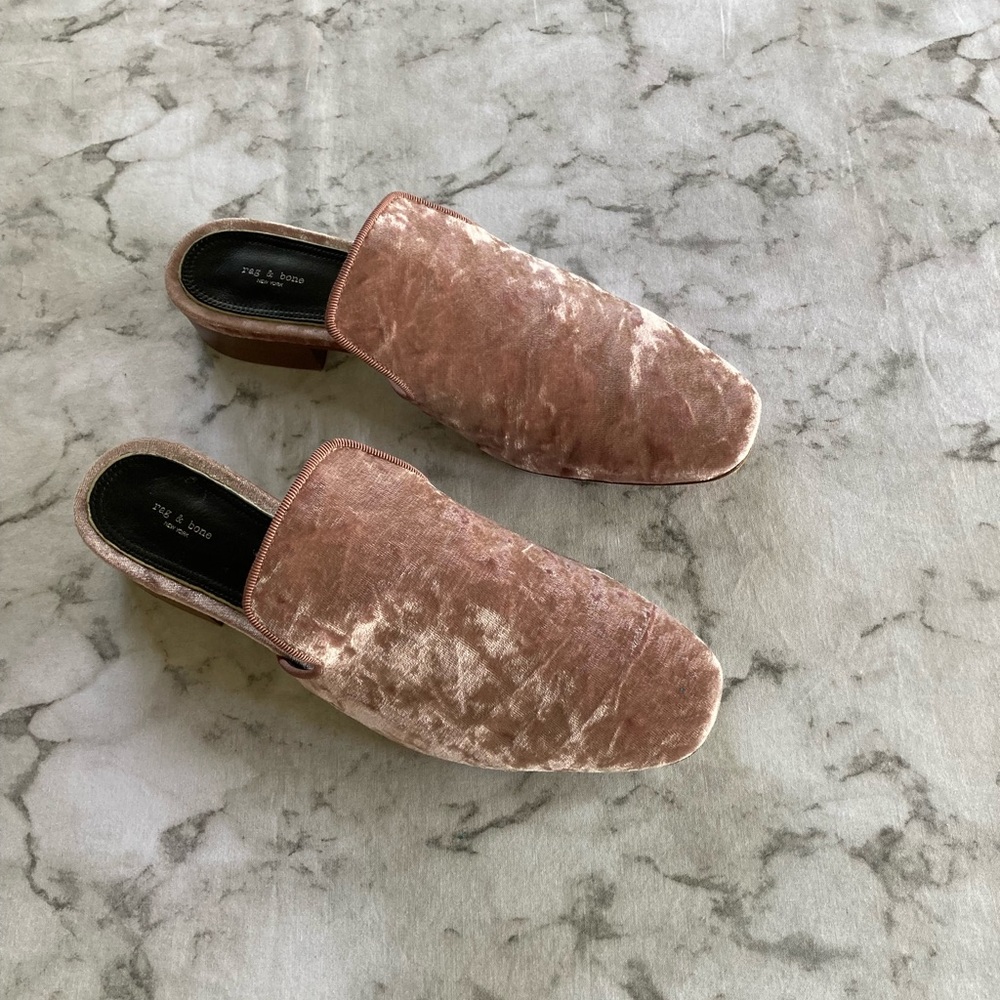 Rag & Bone NY pink velvet size 41 mules - Picture 5 of 15